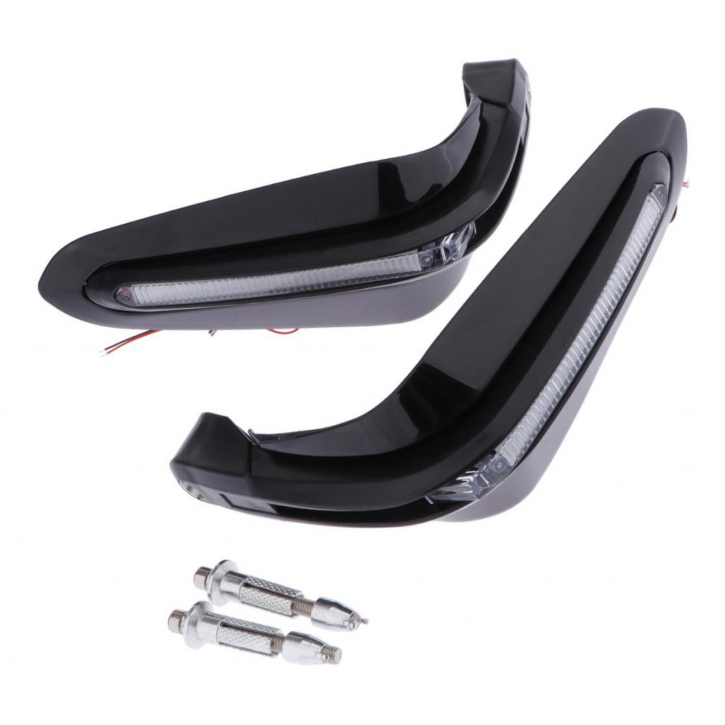 1 Pair Universal Motorcycle Hand Guards with LED Lights - Handlebar Handguard Handle Protector for ATV Dirt Bike Motorbike Scooter