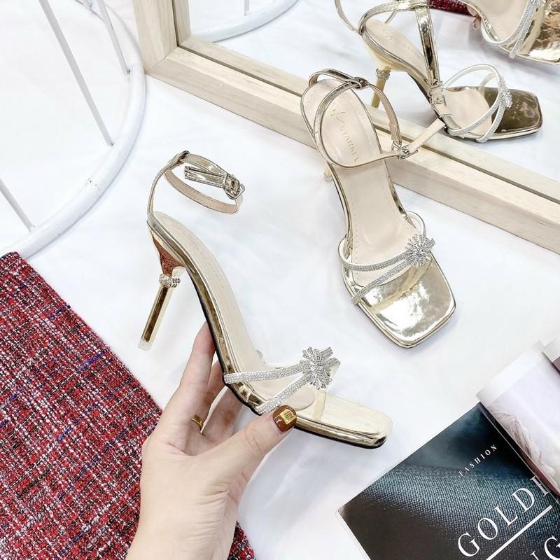 Sandal hoa cúc gót nhọn 9cm