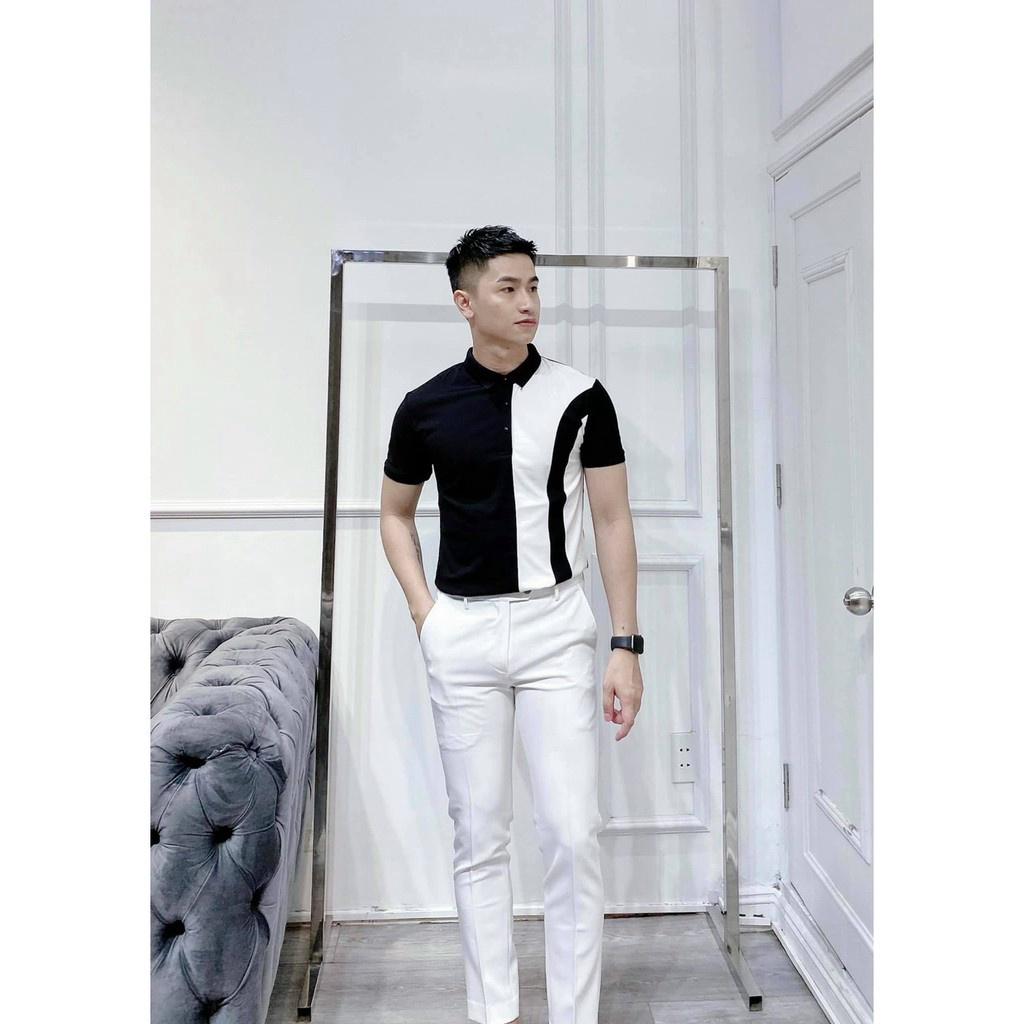 Áo thun cổ trụ phối màu siêu đẹp chuẩn nam