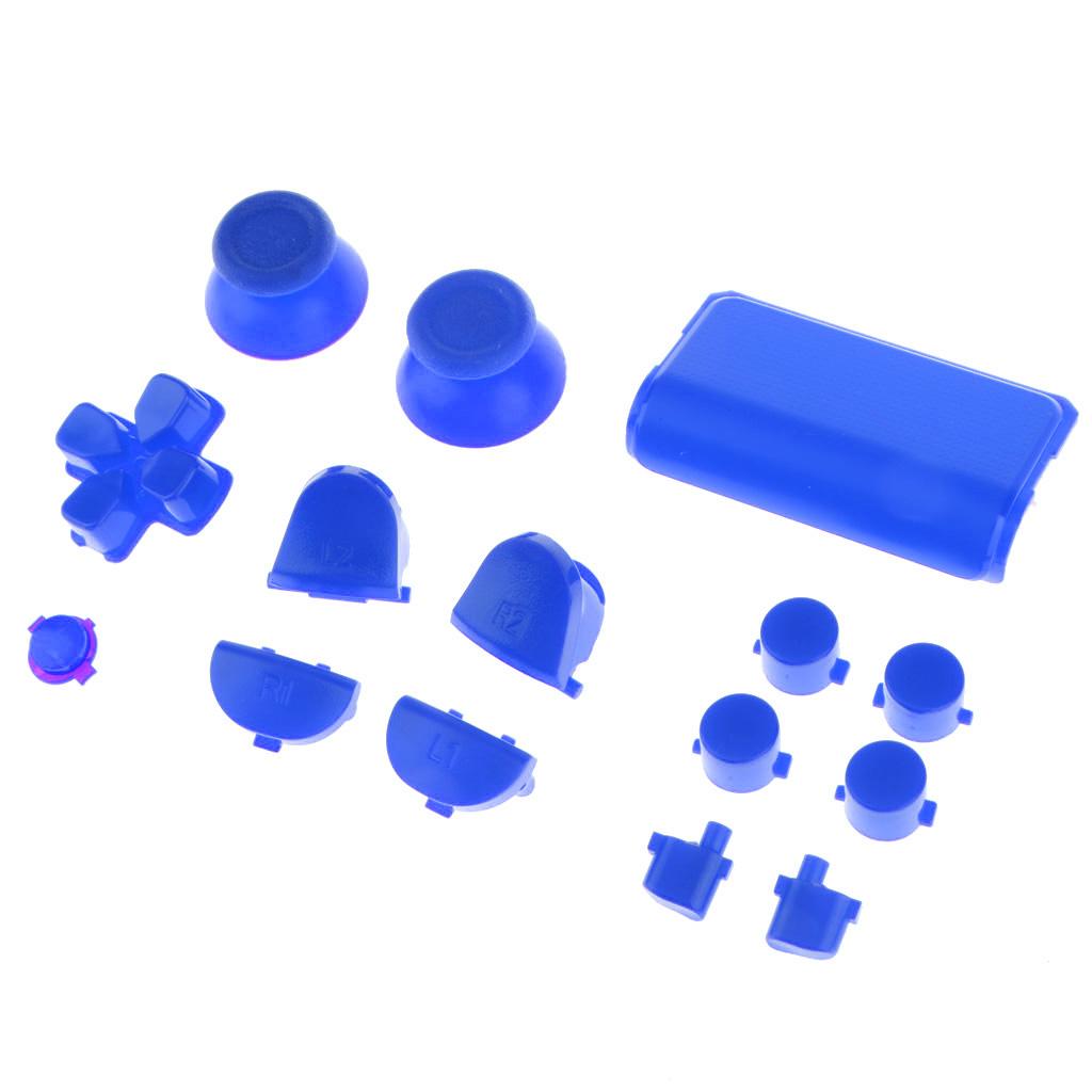 Full Buttons for PS4 Controller, Thumbsticks Analog Grip + ABXY + D-pad + L1 R1 L2 R2 Buttons for Playstation 4 DualShock 4 PS4 Controller - Blue