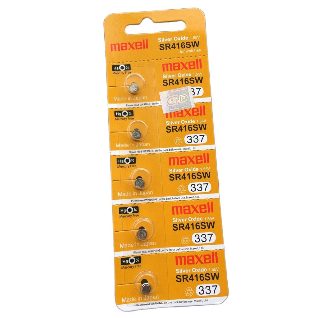 Pin SR416SW 337 Maxell Nhật Bản 1,55V Có Tem Chống Giả