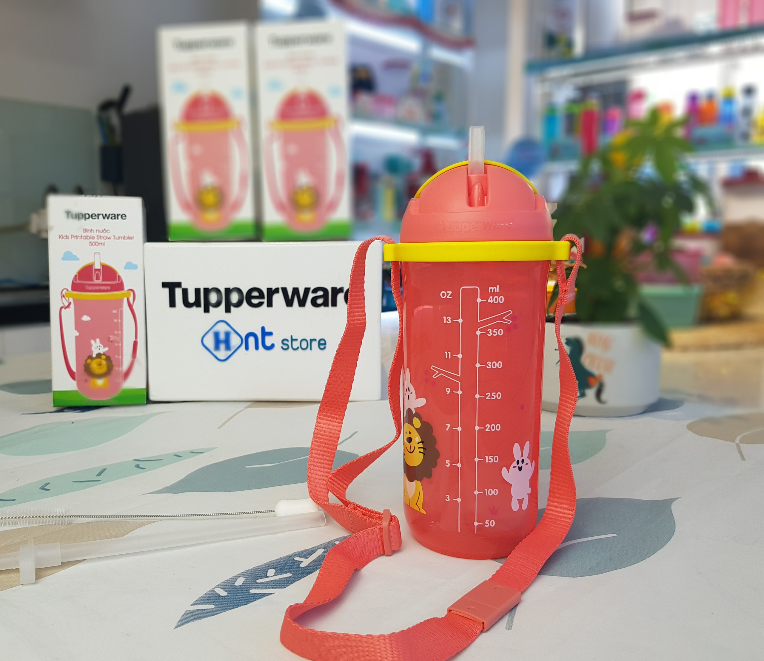 Bình Nước Tupperware Kids Printable Straw Tumbler 500ML