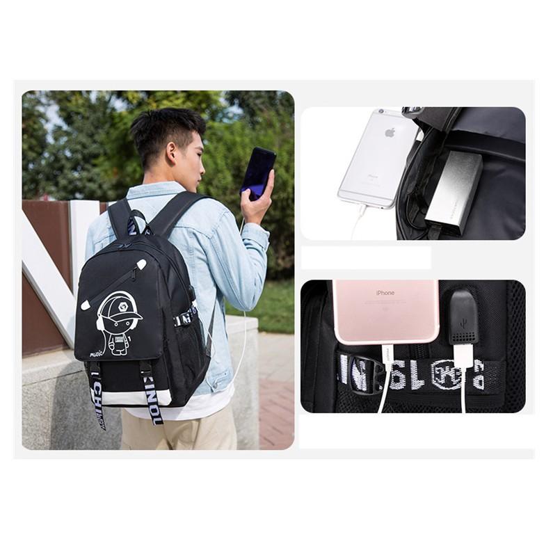 Bộ Balo đi học + Túi đeo chéo Ohazo! Hình Boymusic phát sáng