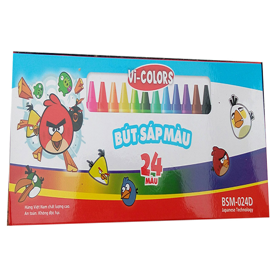 Bút sáp 24 màu - BSM 024D (angry bird)