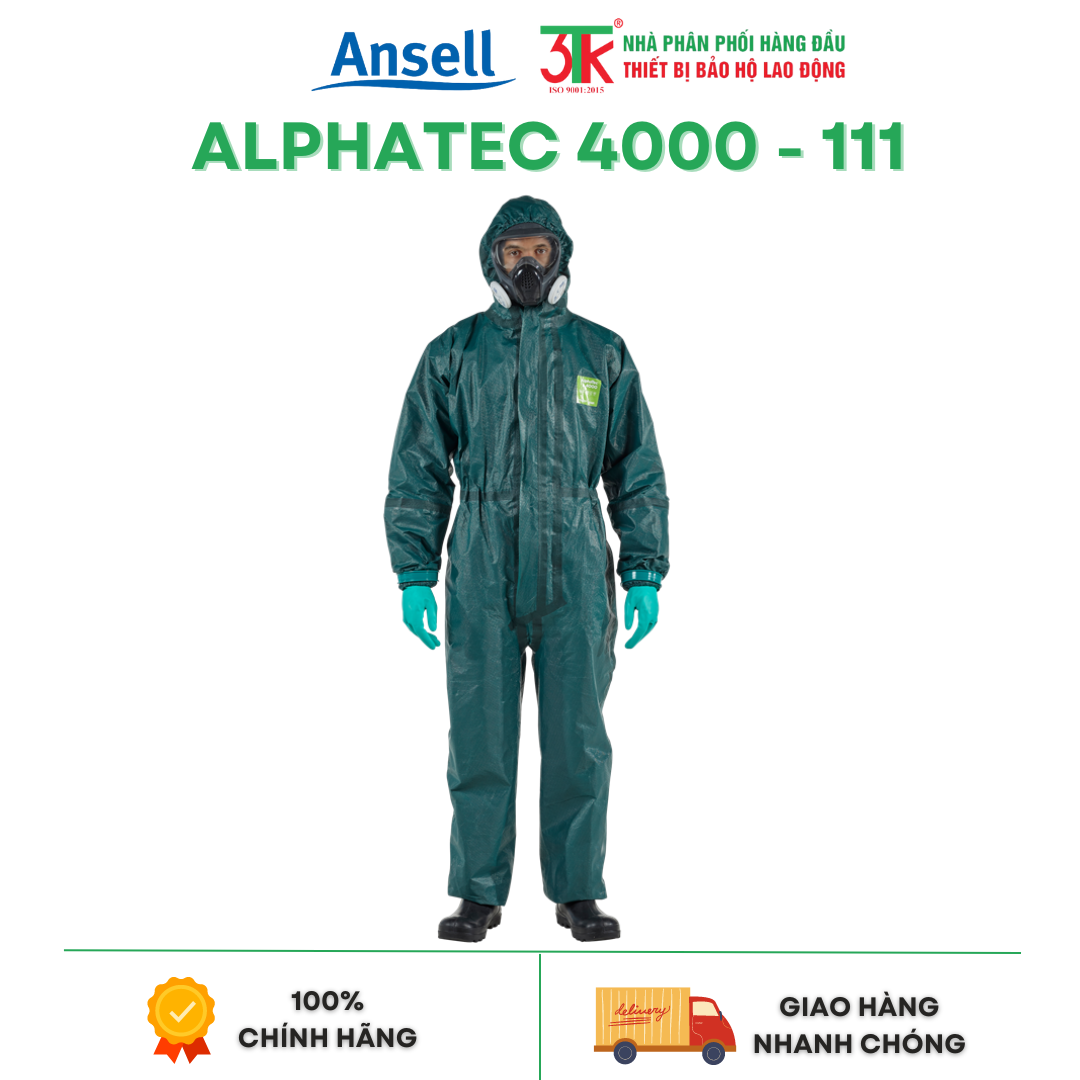 Bộ quần áo bảo hộ Ansell ALPHATEC 4000 chống hoá chất