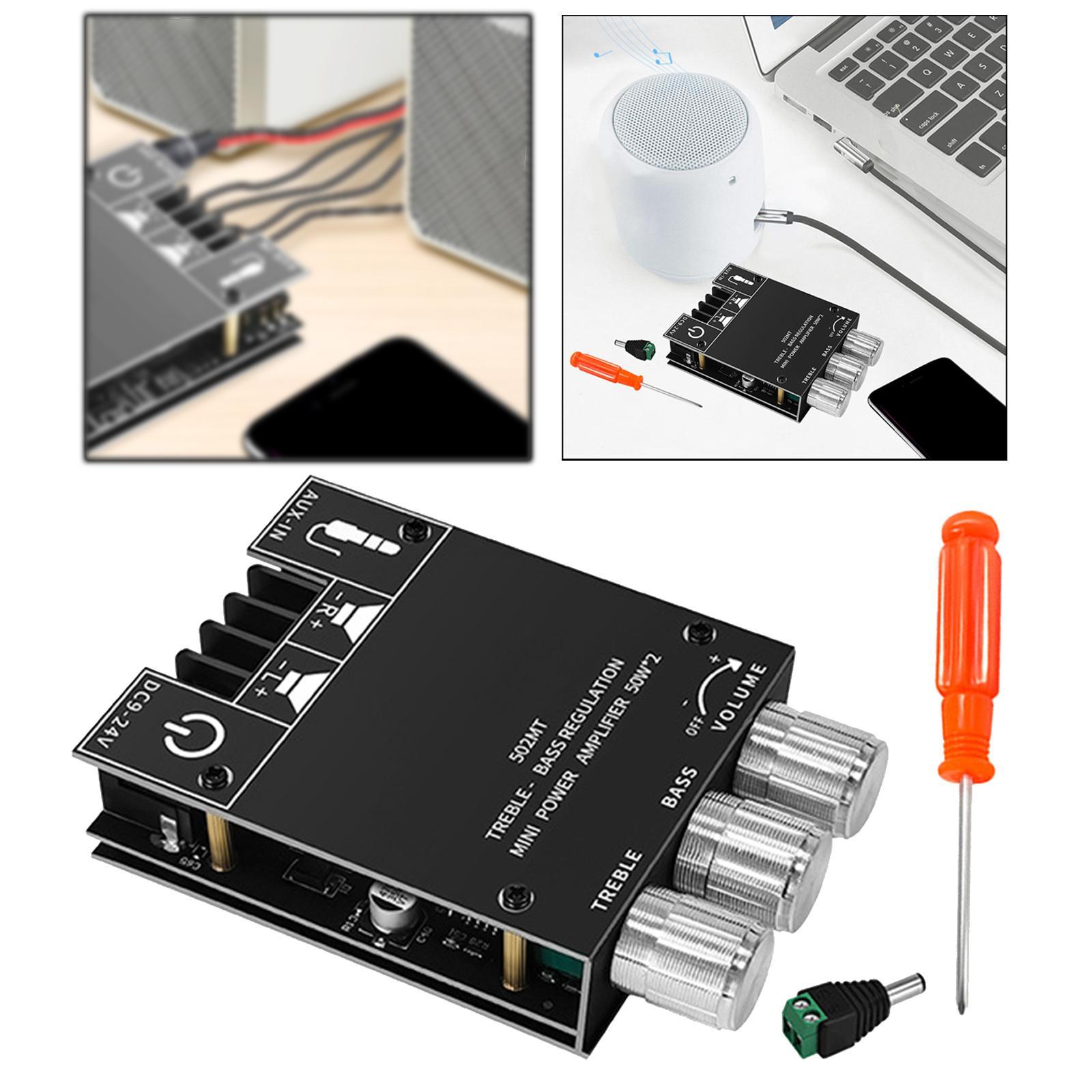 Power Amplifier Board, 50Wx2 2.0 Channel Digital Power Audio Amplifier Board Amp Board for Store Home Theater