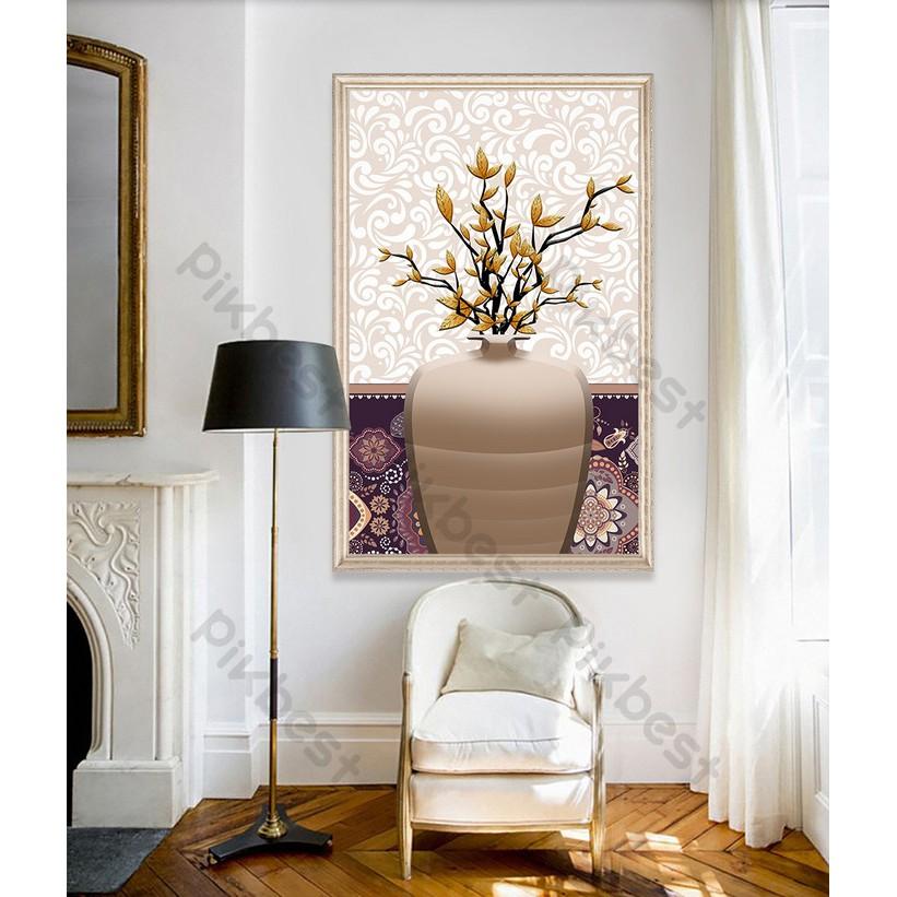 Tranh dán tường Bình hoa sáng tạo, Tranh dán tường 3d hiện đại , MS825759