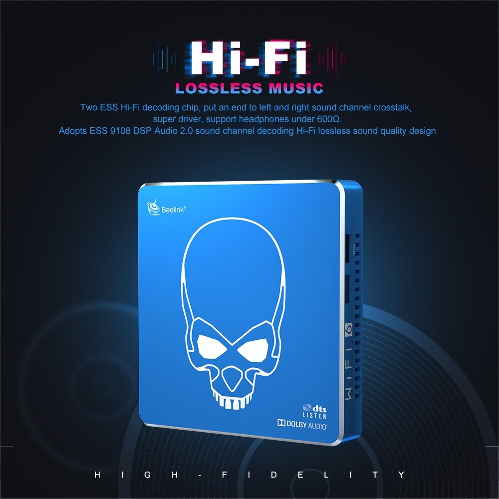 TV Box Beelink GT King Pro Ram 4GB, Rom 64GB, điều khiển giọng nói và cử chỉ android 9 Hi-Fi Lossless Sound 4K TV Box with Dolby Audio DTS Listen,Amlogic S922X-H 4GB RAM 64GB ROM Android 9.0,Support 4K 60fps Resolution/BT 4.1/Dual-Band WiFi 2.4G+5.8G - Hà