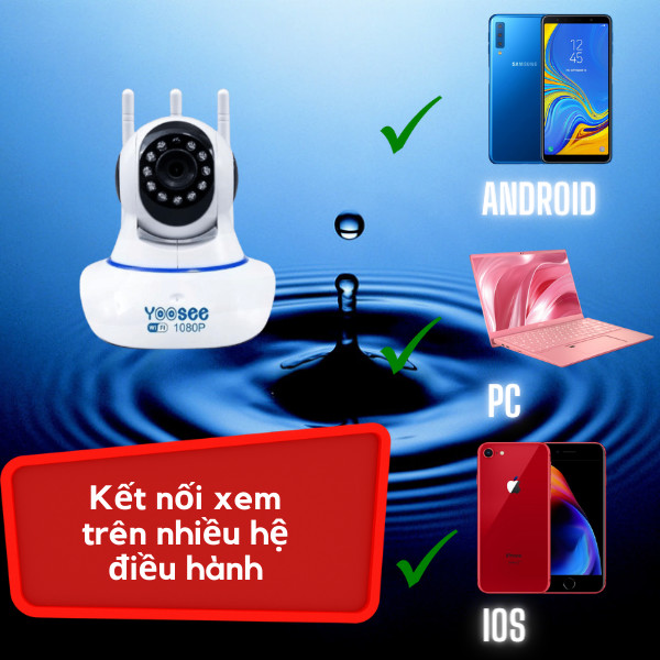 Camera wifi trong nhà Yoosee  Z02S 2.0 Full HD, 3 râu, xoay 360 độ , tương tác 2 chiều, hỗ trợ thẻ nhớ lên đến 128G, cảnh báo chuyển động – Hàng nhập khẩu