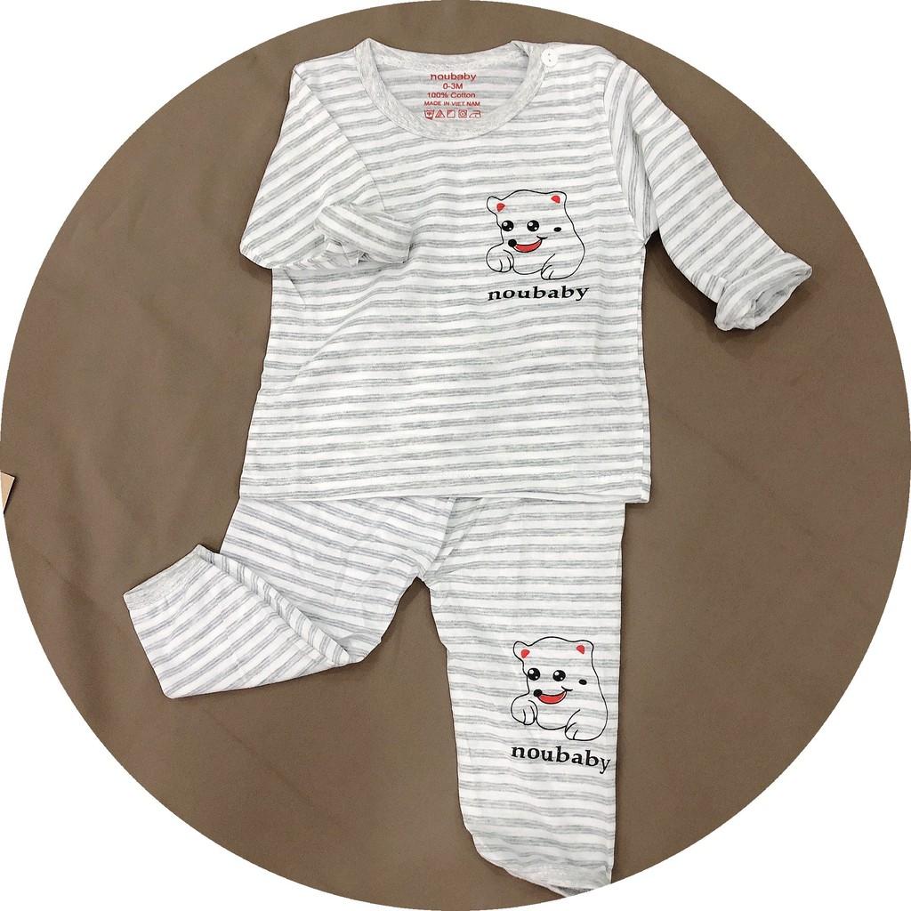 Bộ Dài Tay Kẻ Sọc Noubaby Chất Cotton Loang Cho Bé Trai Bé Gái - Quần Áo Trẻ Em - Quần Áo Sơ Sinh Từ 4kg Đến 15kg