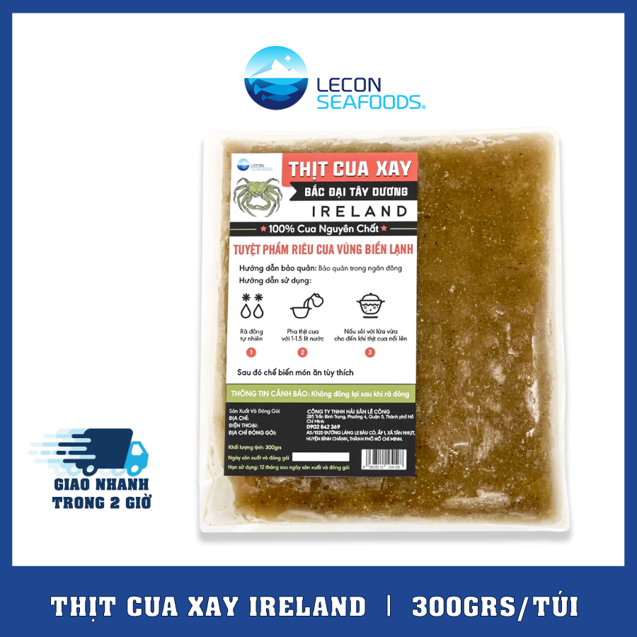 Thịt Cua Ireland Xay (Đã Lọc Xác) (300grs/bịch )