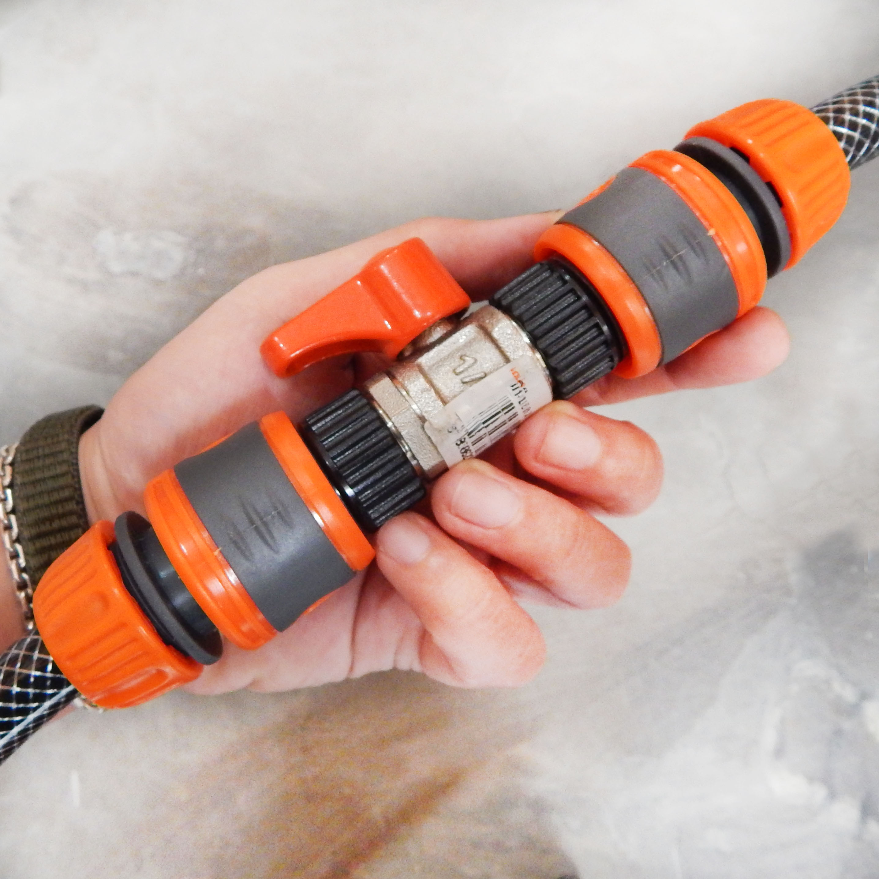 Van khóa nước Thái Lan kết hợp 2 đầu nối nhanh ống nước gia đình phi 14 - 18mm