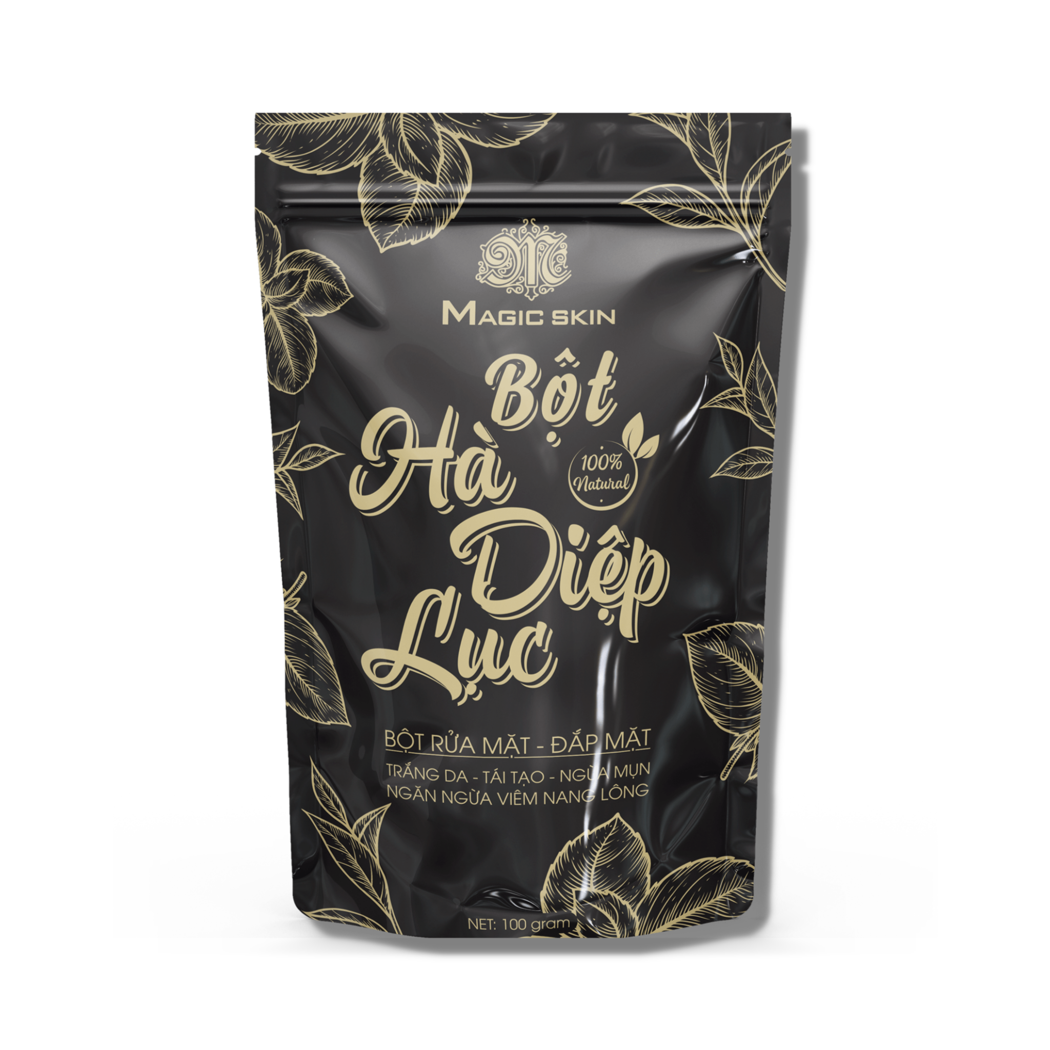 Bột Hà Diệp Lục Magic Skin - Giúp Da Trắng Sáng, Tẩy Các Tế Bào Chết, Làm Mờ Các Vết Thâm Nám