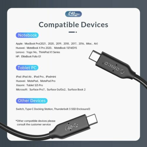 Cáp Truyền Data USB 4.0/ Cáp nối USB 4.0 Orico U4C03-BK- Hàng Chính Hãng