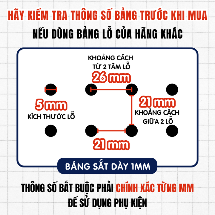 Khay đựng sách, dụng cụ văn phòng, dụng cụ bếp Dola Home kim loại cao cấp - Phụ kiện bảng Pegboard