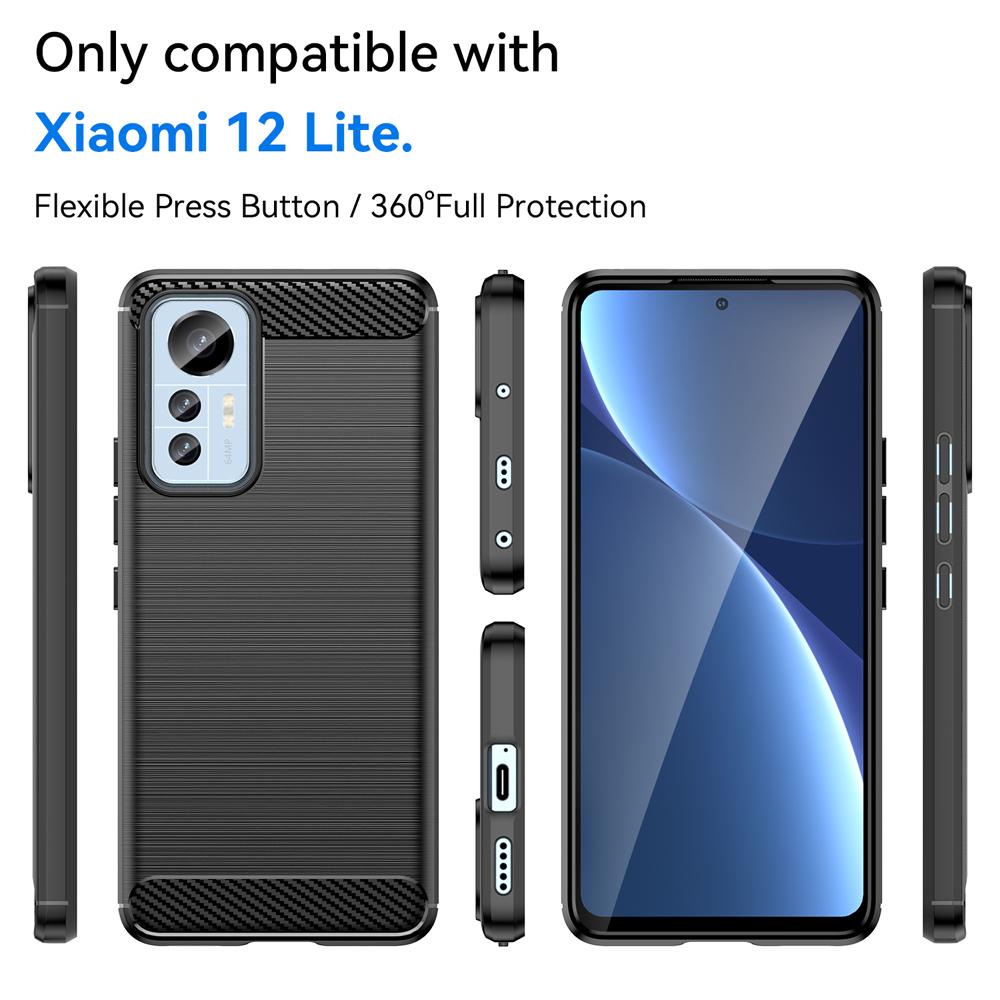 Ốp lưng dành cho Xiaomi 12 Lite 5G ốp silicone mềm Carbone phay xước chống sốc chống vân tay