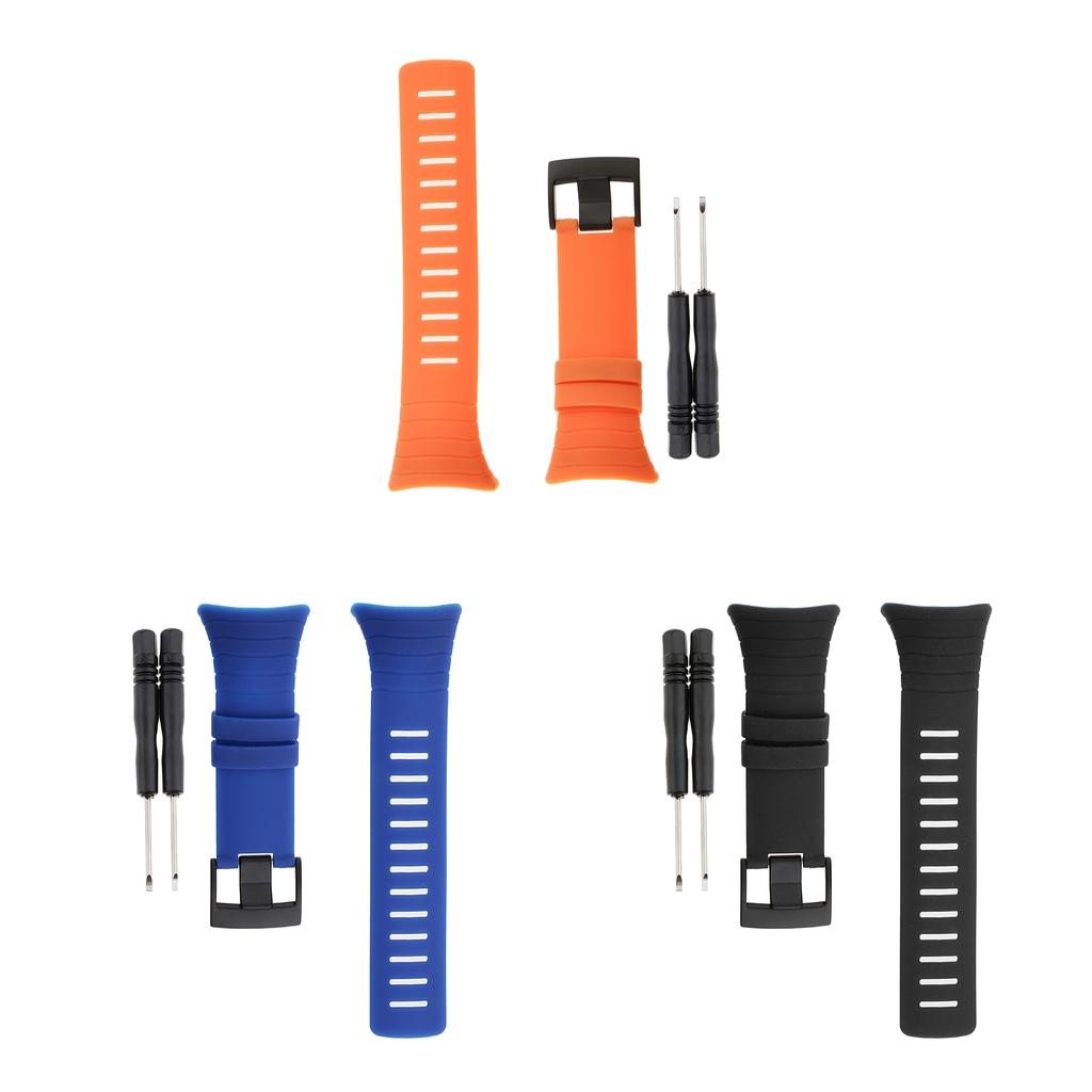 Premium Silicone Bracelet Strap Band with Screwdriver Tool For Suunto Core