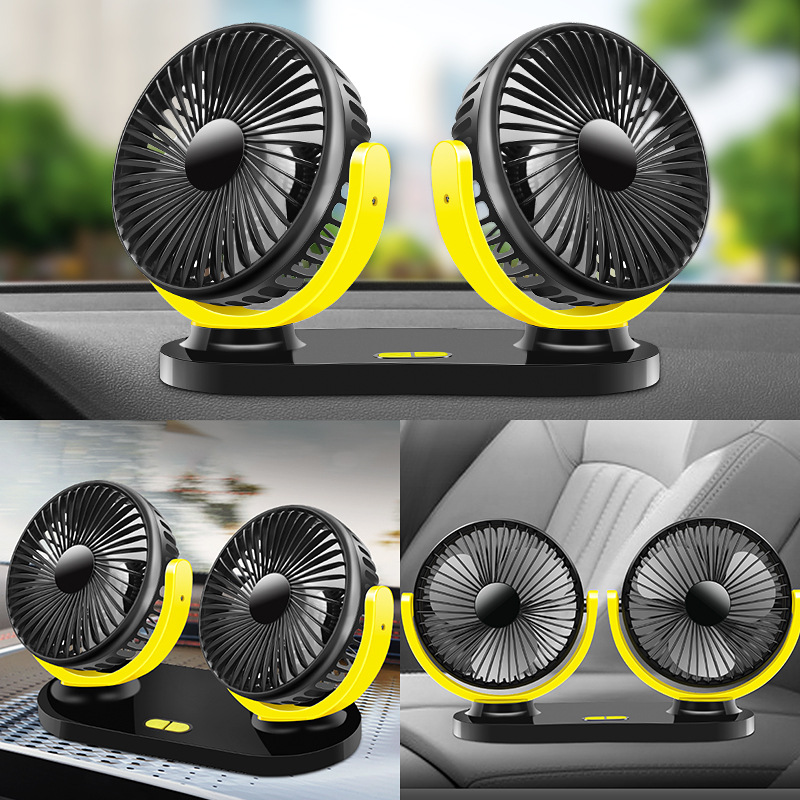 Quạt đôi xoay 360 độ cho ô tô