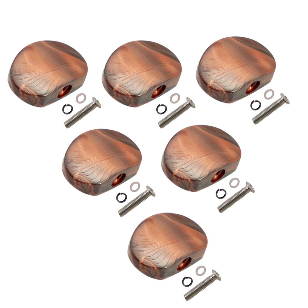 Sunnimix 6 Chiếc Hình Bán Nguyệt Hình Đàn Guitar Điện Chỉnh Chốt Nắp Chỉnh Âm Máy Đầu Thay Thế Nút Núm, Cà Phê