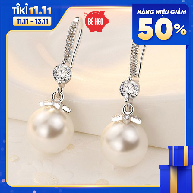 Hình ảnh Bông tai ngọc trai nạm đá zircon BHBT383