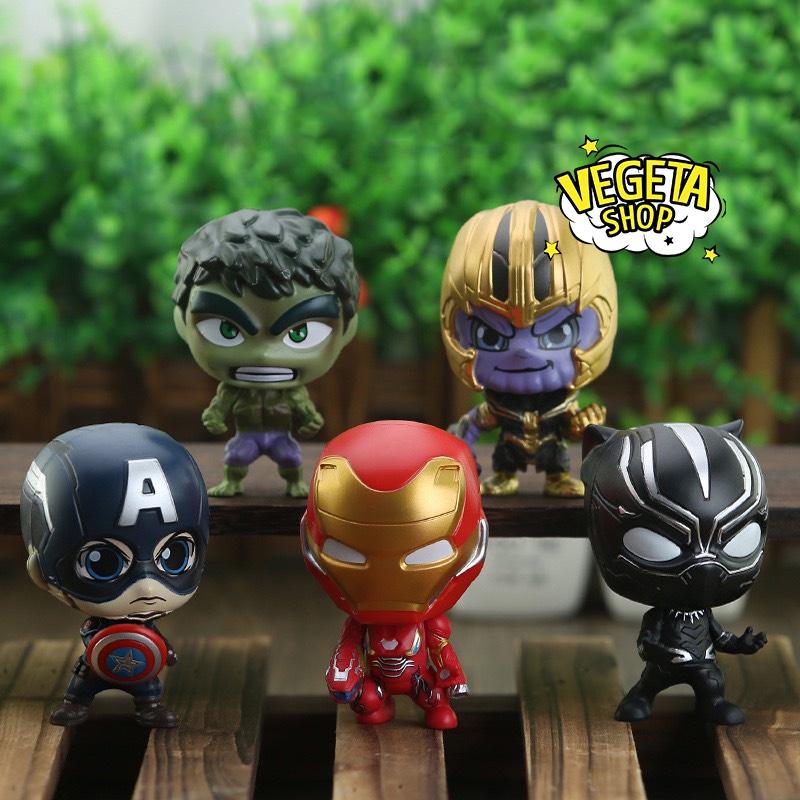 Mô hình Avengers Marvel DC - Spider man Venom Thanos Hulk Black Panther Captain America Iron man - Trứng Gacha lắp ráp