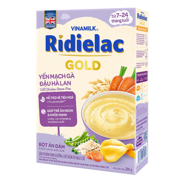 Bột Ăn Dặm Vinamilk Ridielac Gold Yến Mạch Gà Đậu Hà Lan