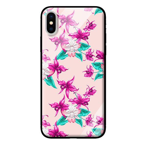 Ốp lưng kính cường lực cho iPhone X Họa Tiết Hoa Lan - Hàng chính hãng