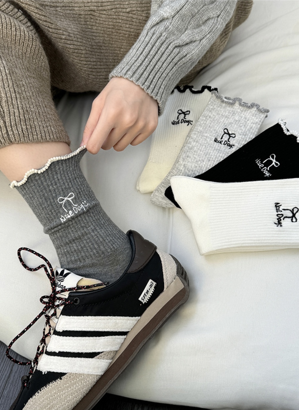 SET 5 ĐÔI TẤT VỚ NƠ NỮ DỄ THƯƠNG MÃ 54 DÀNH CHO NỮ