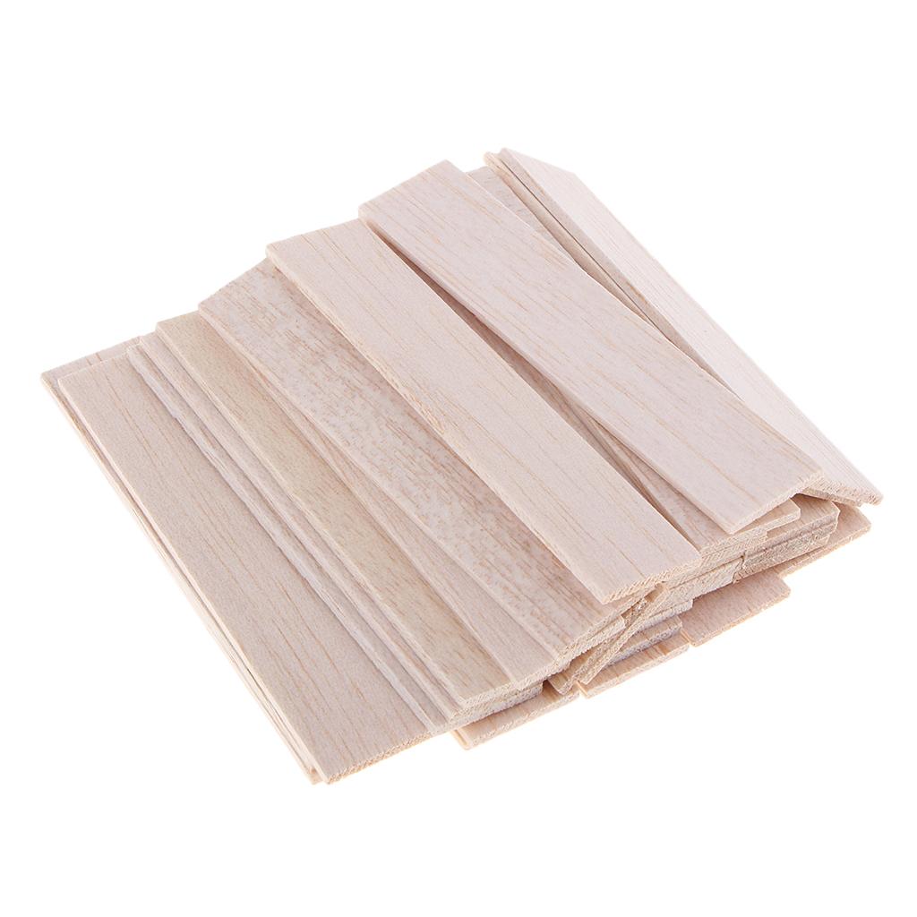 Natural Round Balsa Wood Woodcraft Flat Sticks Dowel