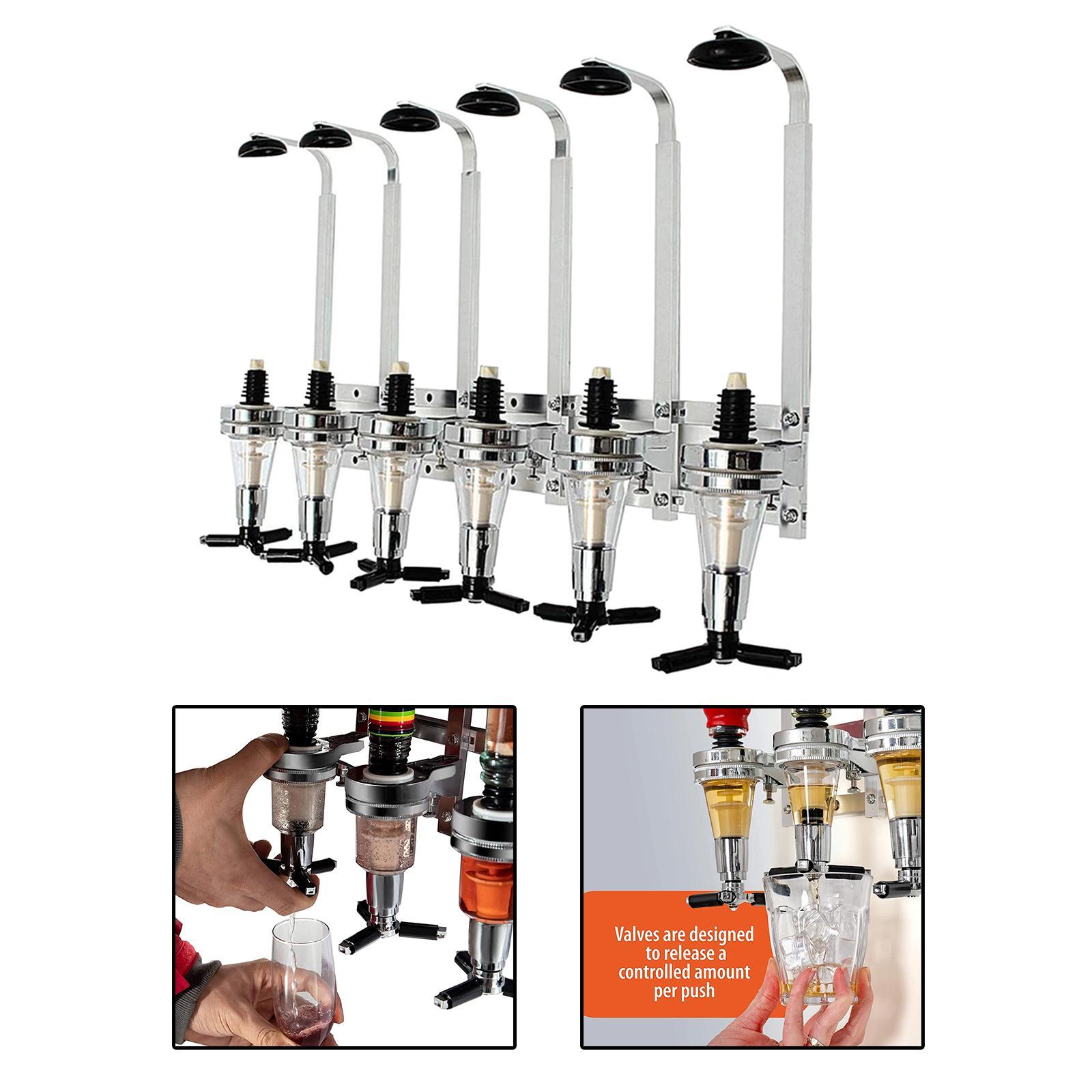 6 Bottle Liquor Dispenser Drink Dispenser for Cocktails Shots Party Kitchen