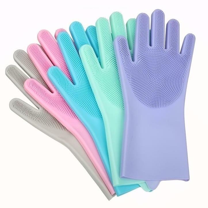 Găng Tay Rửa Chén Bát Silicol Tạo Bọt Thần Thánh Cọ Rửa Vệ Sinh Sạch Sẽ