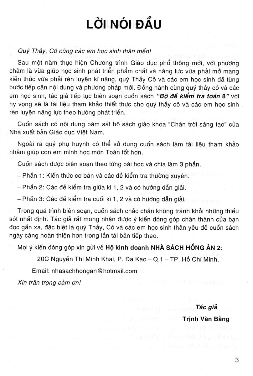 Bộ Đề Kiểm Tra Toán 8 _HA