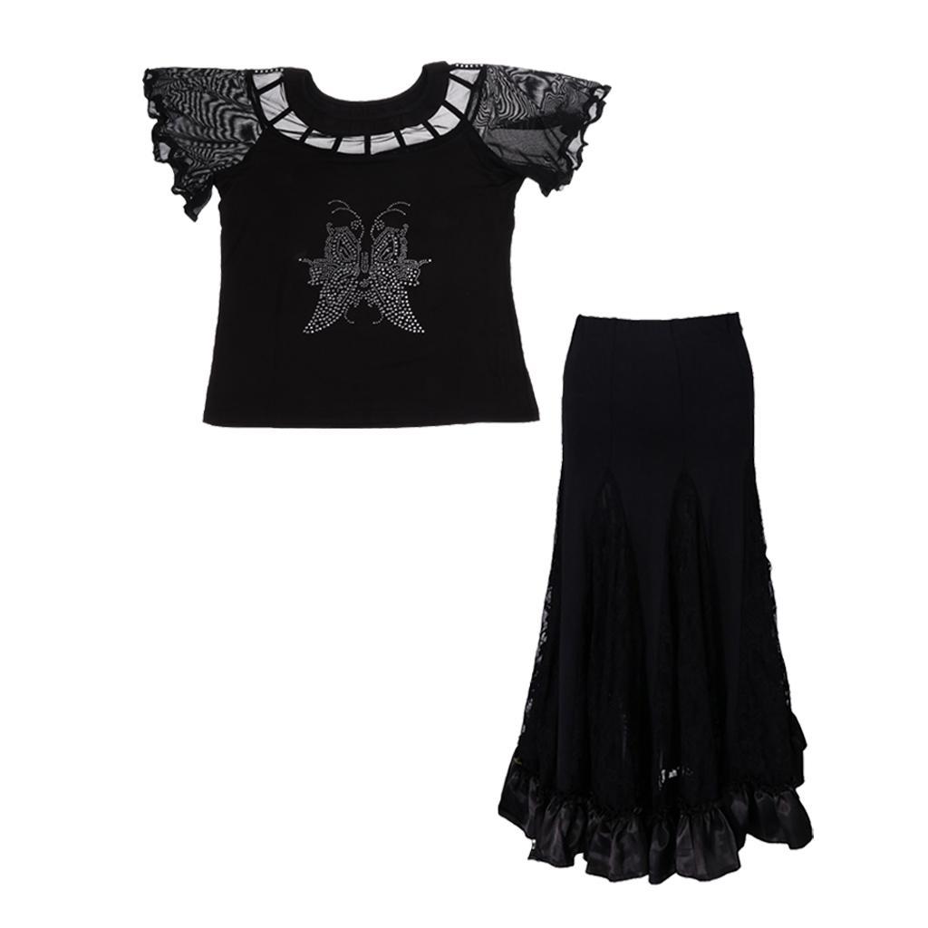 Ballroom Dancing Modern Dance Square Dance Practice Outfit Black L