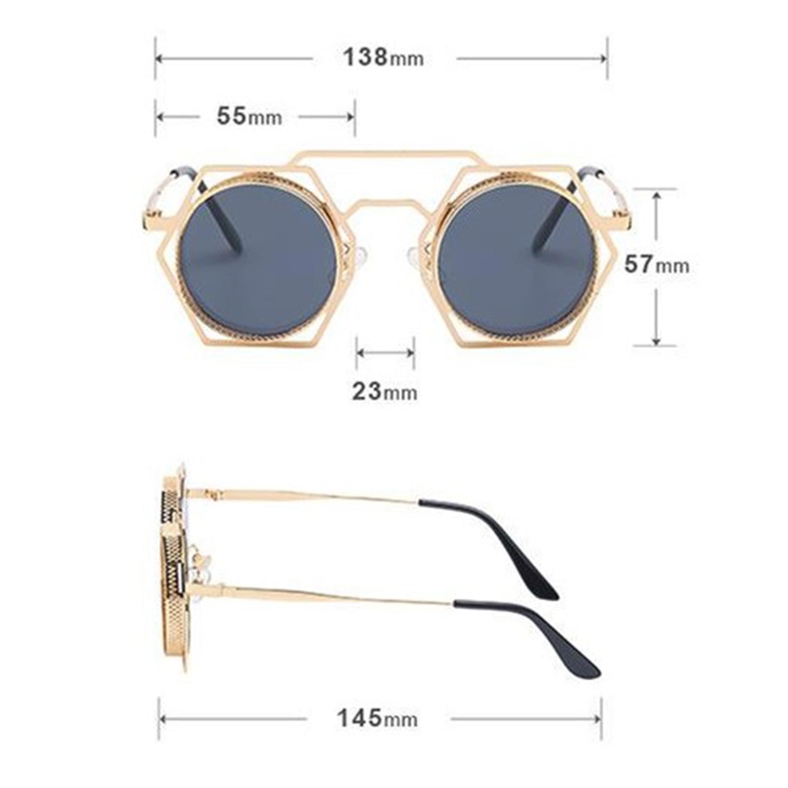 Retro Steampunk Sunglasses Gothic Eyeglasses Circle Glasses for Womens Men Adult