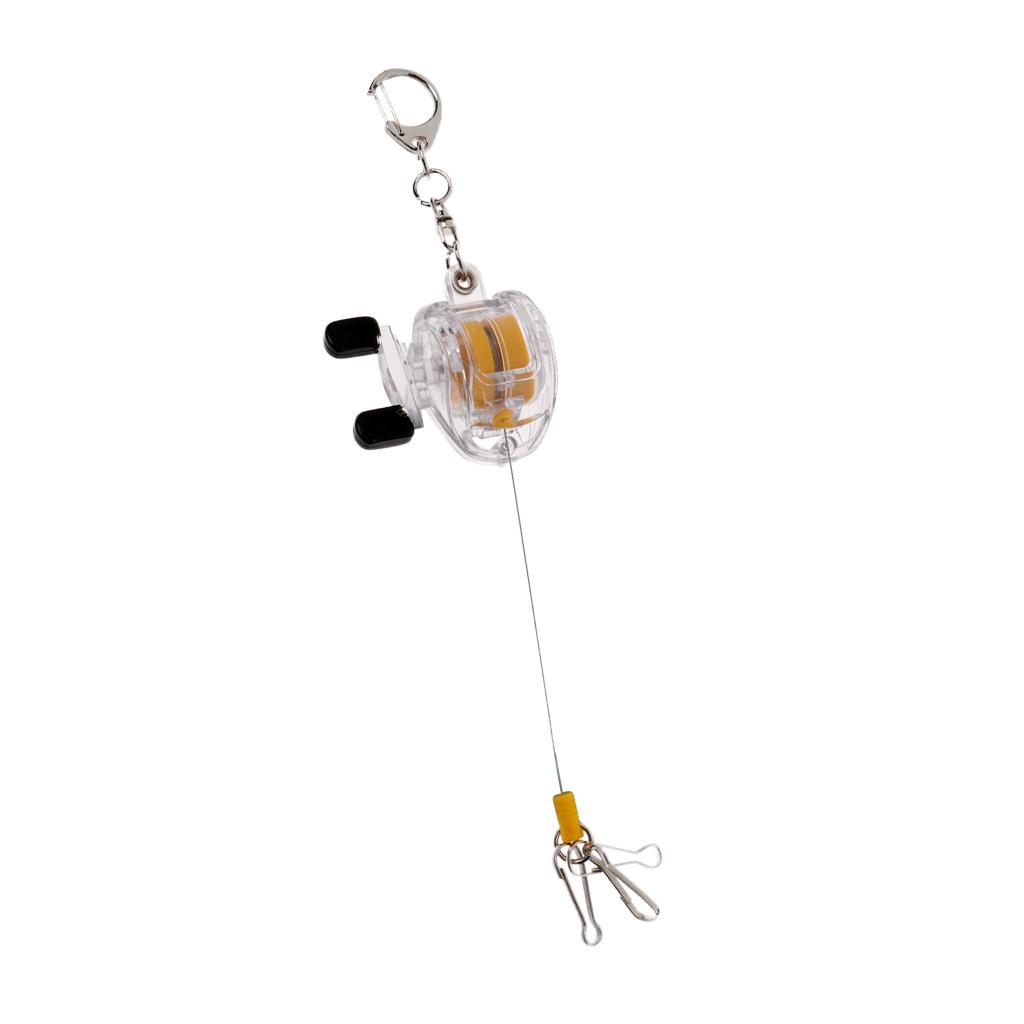 Fishing Zinger Key Chain Retractor Baitcasting Reel Key Ring Carabiner Clip