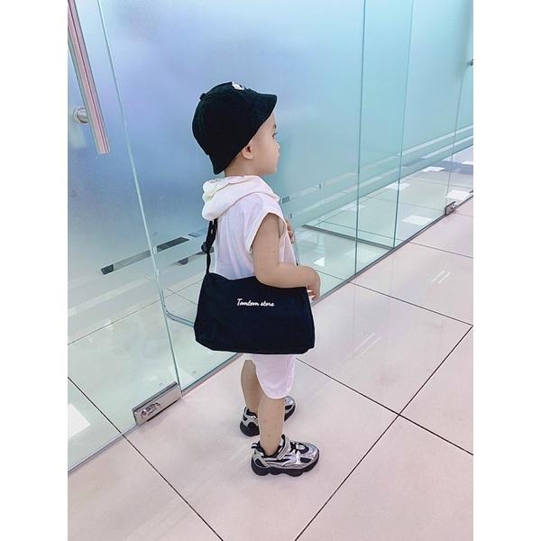 Túi vải canvas đeo chéo cho bé trai bé gái phong cách Hàn Quốc