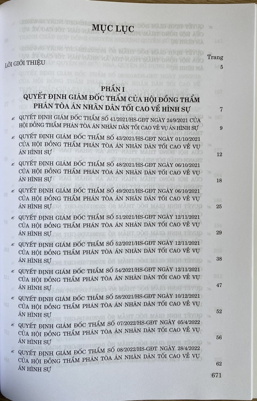 Tuyển Tập Các Quyết Định Giám Đốc Thẩm Của Hội Đồng Thẩm Phán Toà Án Nhân Dân Tối Cao Về Hình Sự, Dân Sự, Kinh Doanh Thương Mại