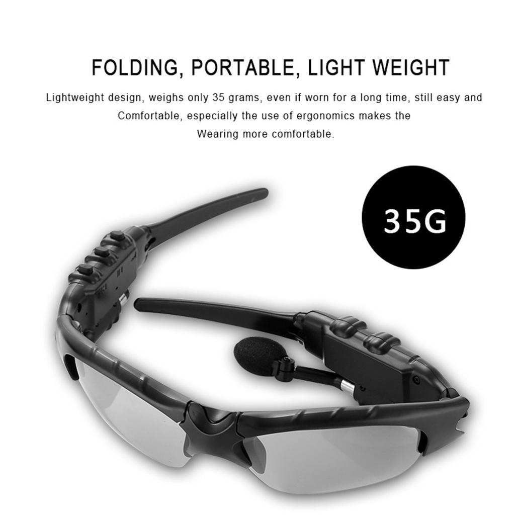 Sports Bluetooth Sunglasses Headset Headphone for Men Earpiece Hands-Free