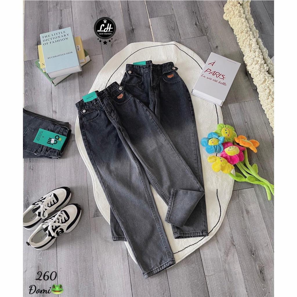 Quần bò baggy màu xám loang có bass có tag siêu cưng dành cho các bạn nữ Lê Huy fashion Ms 3260