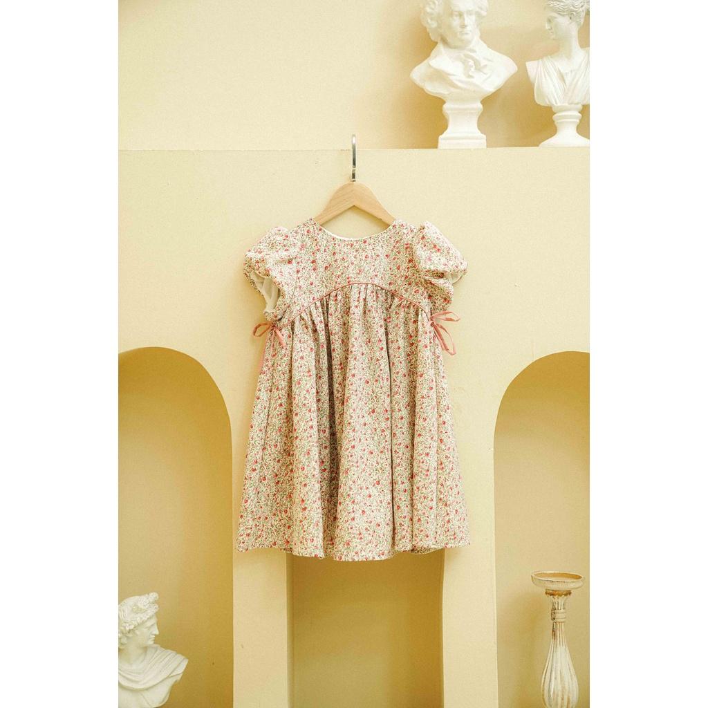 Đầm babydoll hoa nhí tay bồng - Leah dress - Hoa nhí hồng xanh