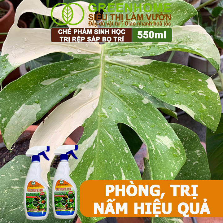 Hình ảnh Chế Phẩm Sinh Học Greenhome, Oau Spray, Chai 550Ml, Trị Nhện Đỏ, Rệp Sáp, Bọ Trĩ Cây Trồng