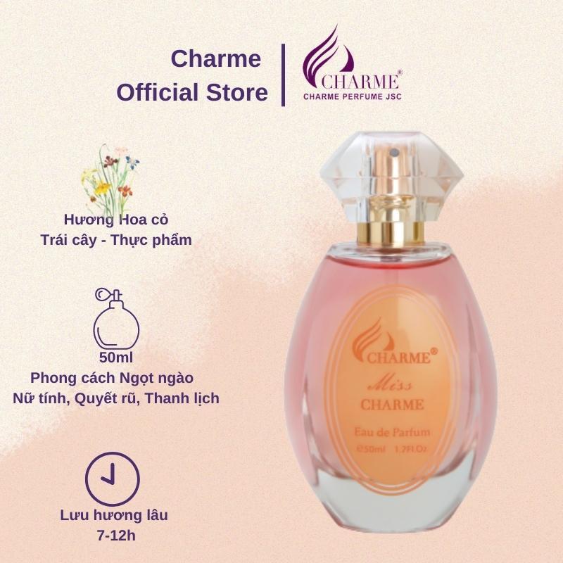Nước hoa nữ lưu hương lâu, Charme Miss Charme, mùi hương nhẹ nhàng, mượt mà như sự âu yếm của rừng xanh, 100ml