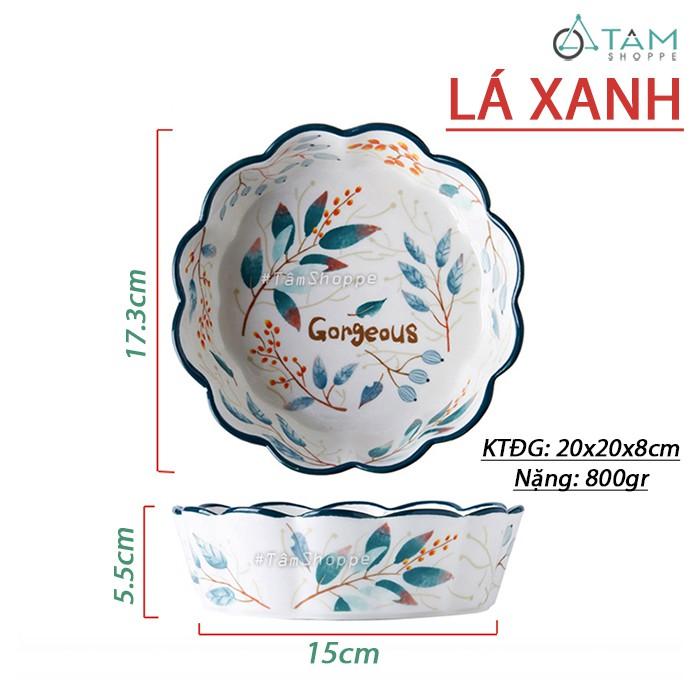Dĩa gốm sứ cao cấp tròn vành nhún bèo vẽ họa tiết Summer Style
