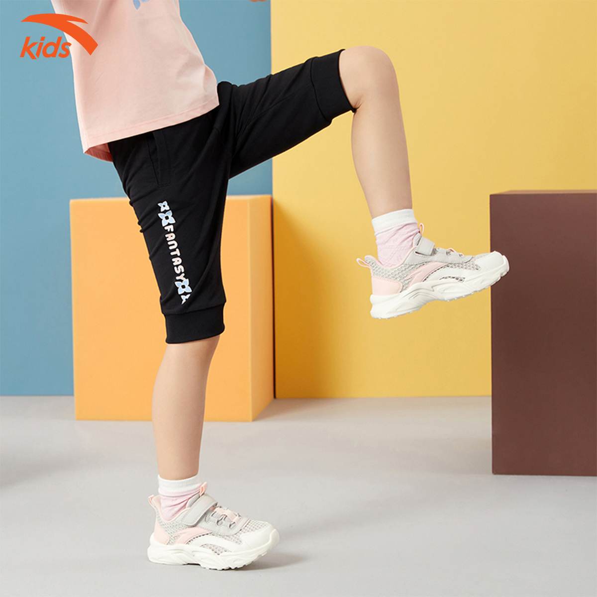 Quần lửng thời trang bé gái thương hiệu Anta Kids 362139346, lưng thun, co giãn 4 chiều