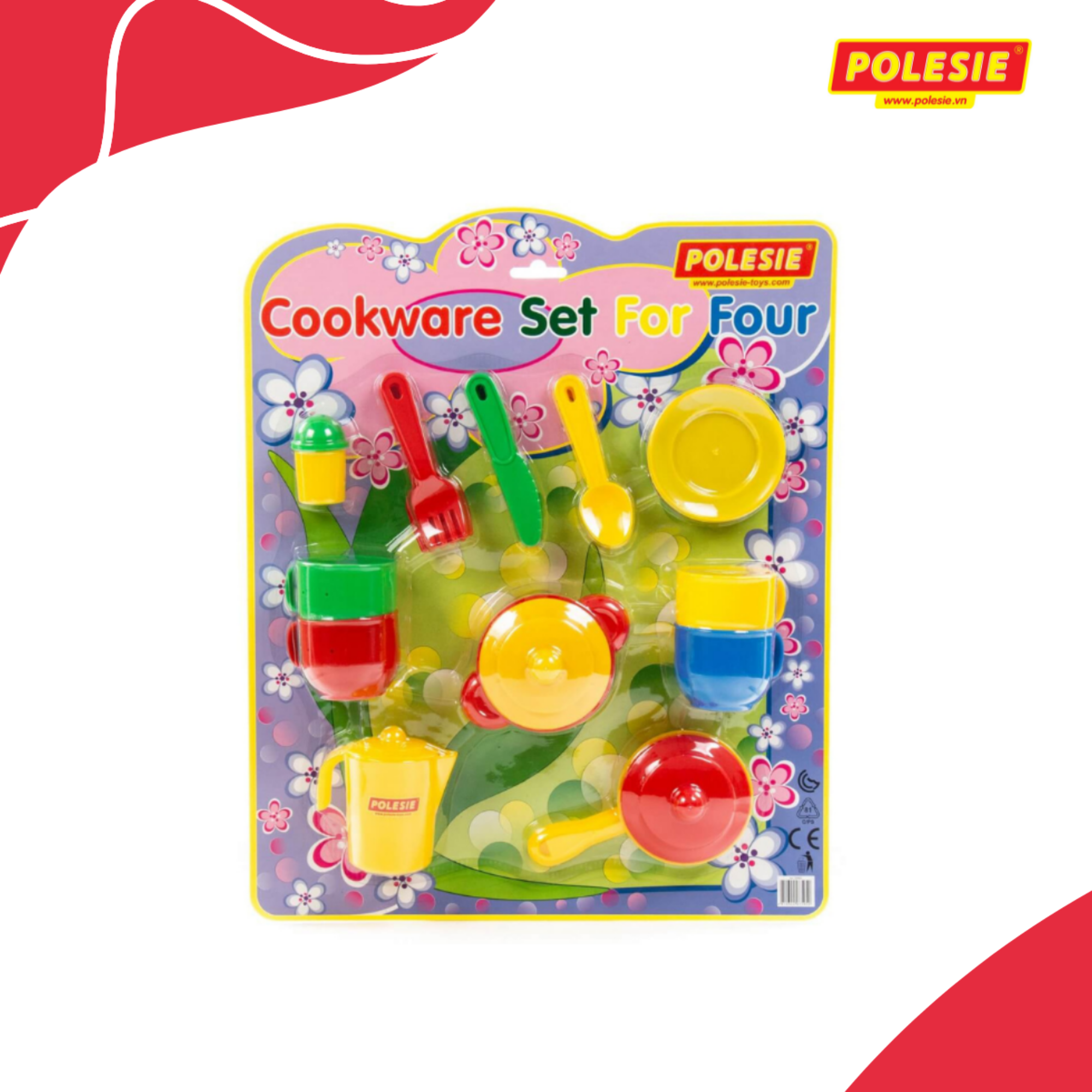 Bộ Đồ Chơi Nấu Ăn Cho 4 Người, Đồ Chơi Giáo Dục, An Toàn, Siêu Bền Cho Bé - Polesie Toys 54920