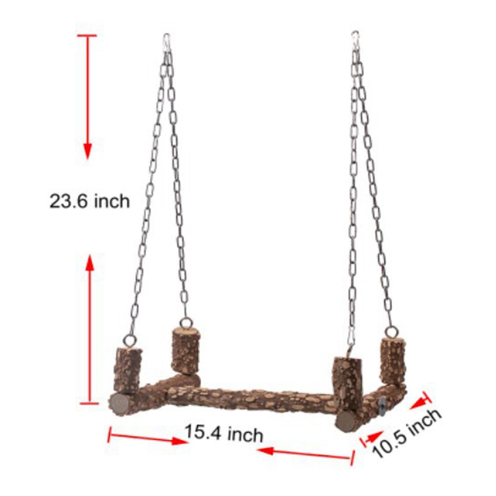 Parrots Wooden Stand Swing Cage Hanging Cockatiels Lovebird Perch Bird Toys