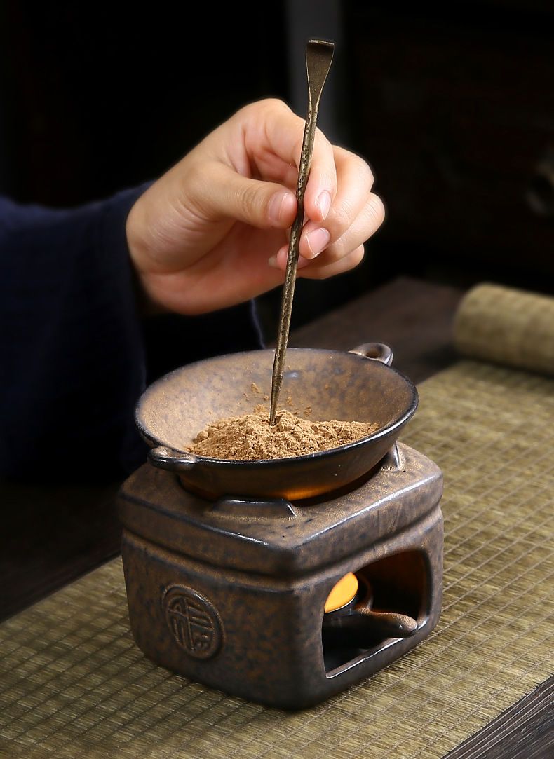 Bộ bếp rang trà, đốt trầm gốm sứ