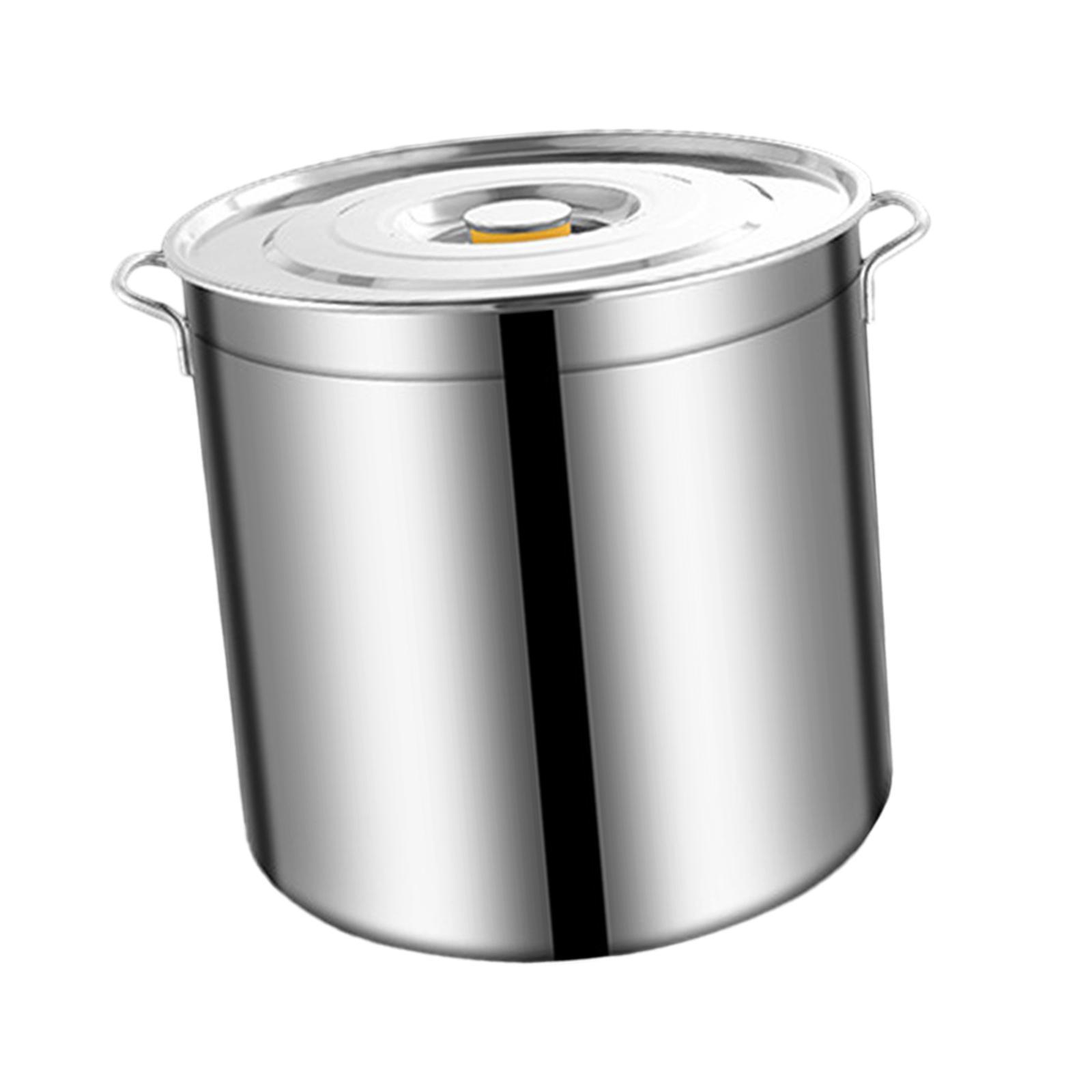 Stainless Steel Stockpot Big Cookware Oil Bucket Heavy Duty Easy to Clean Canning Pasta Pot Tall Cooking Pot for Hotel Household Commercial