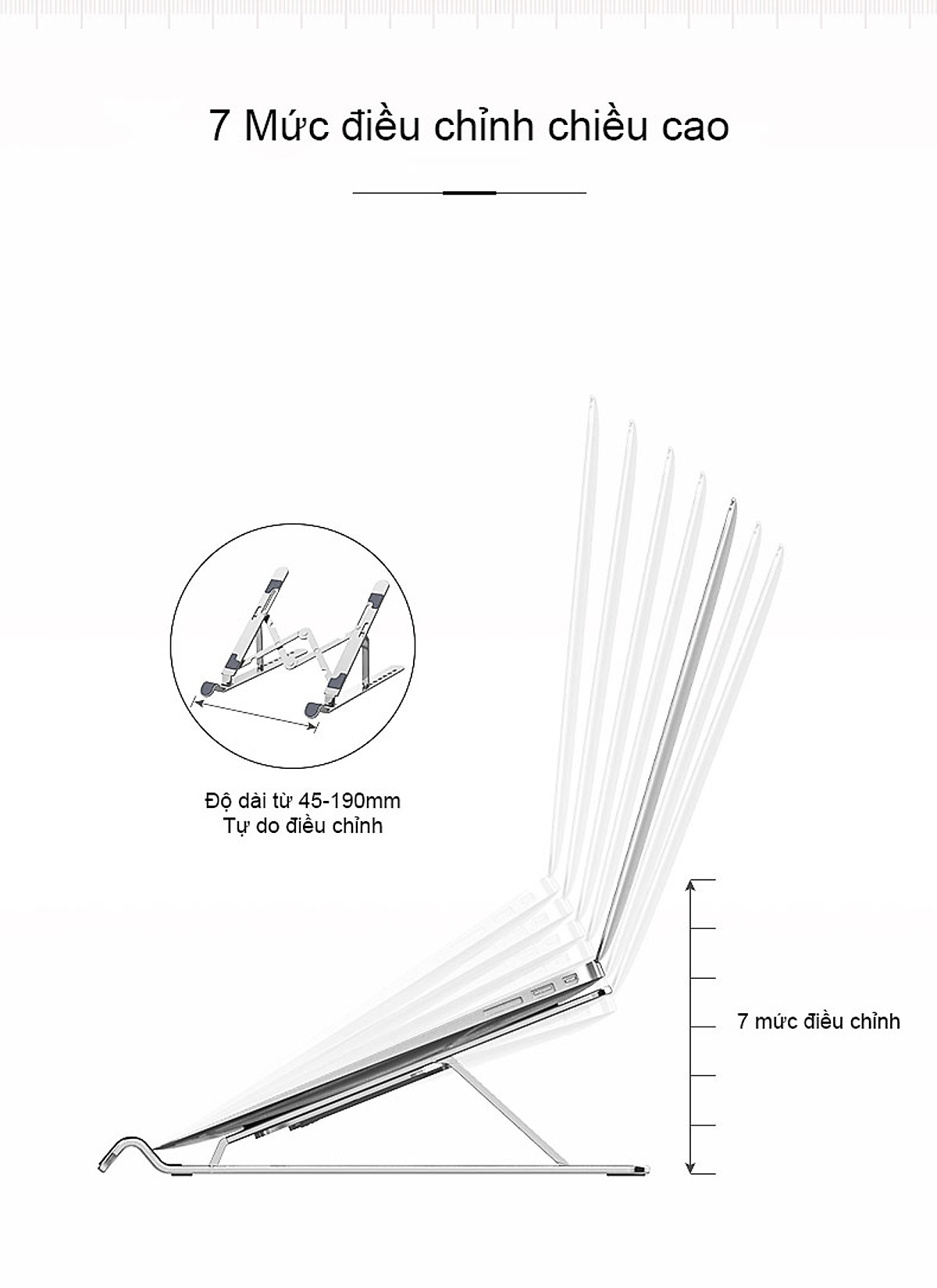 Giá đỡ laptop dododios chất liệu hợp kim nhôm bền bỉ có thể gập lại tiện dụng, Giá đỡ LAPTOP, dành cho MACBOOK, dành cho IPAD bằng nhôm có thể điều chỉnh được độ cao, đế tản nhiệt kê laptop nhôm - Model 2X - Hàng Chính Hãng dododios