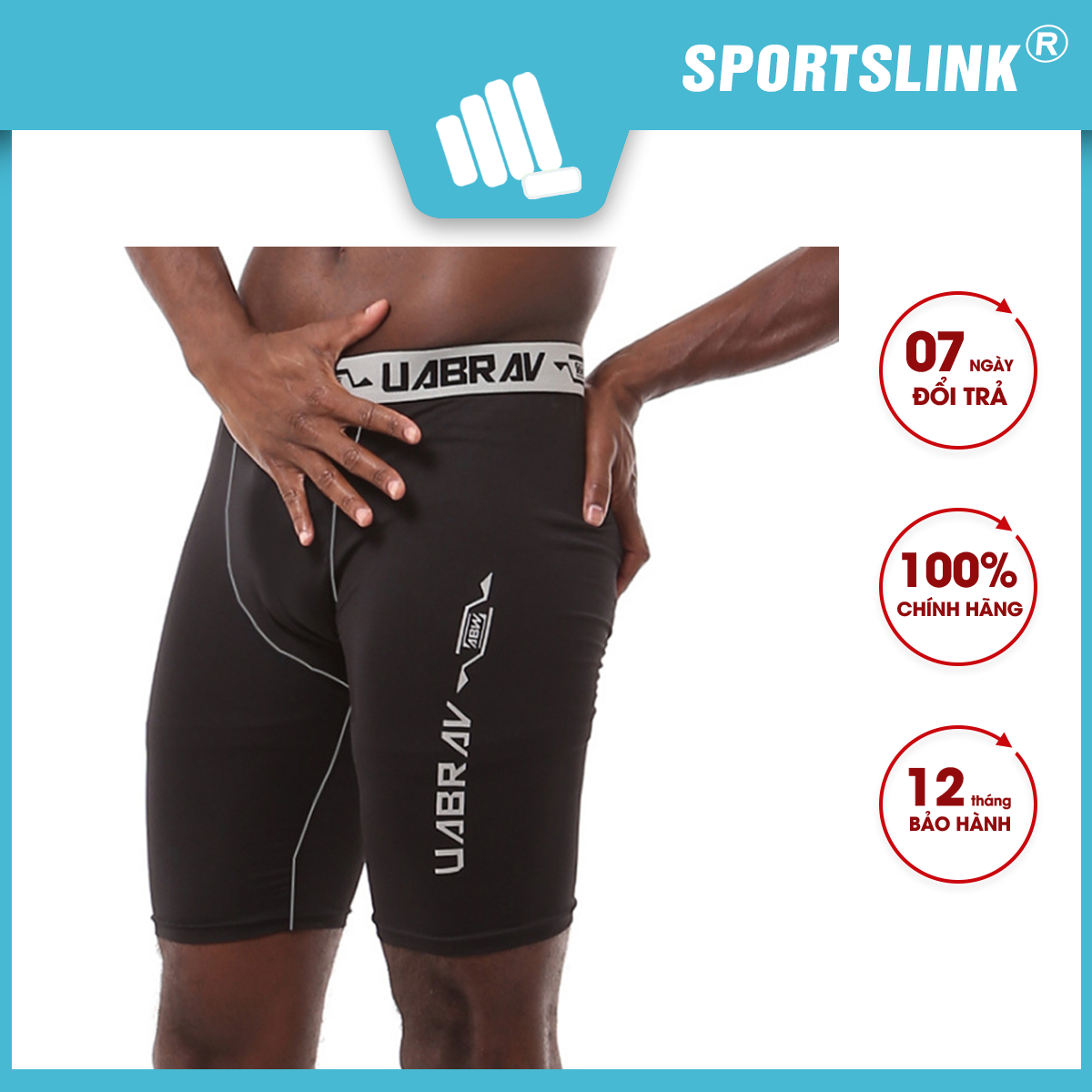 Quần Short Legging nam Fitness UB1007 độ đàn hồi cao Sportslink